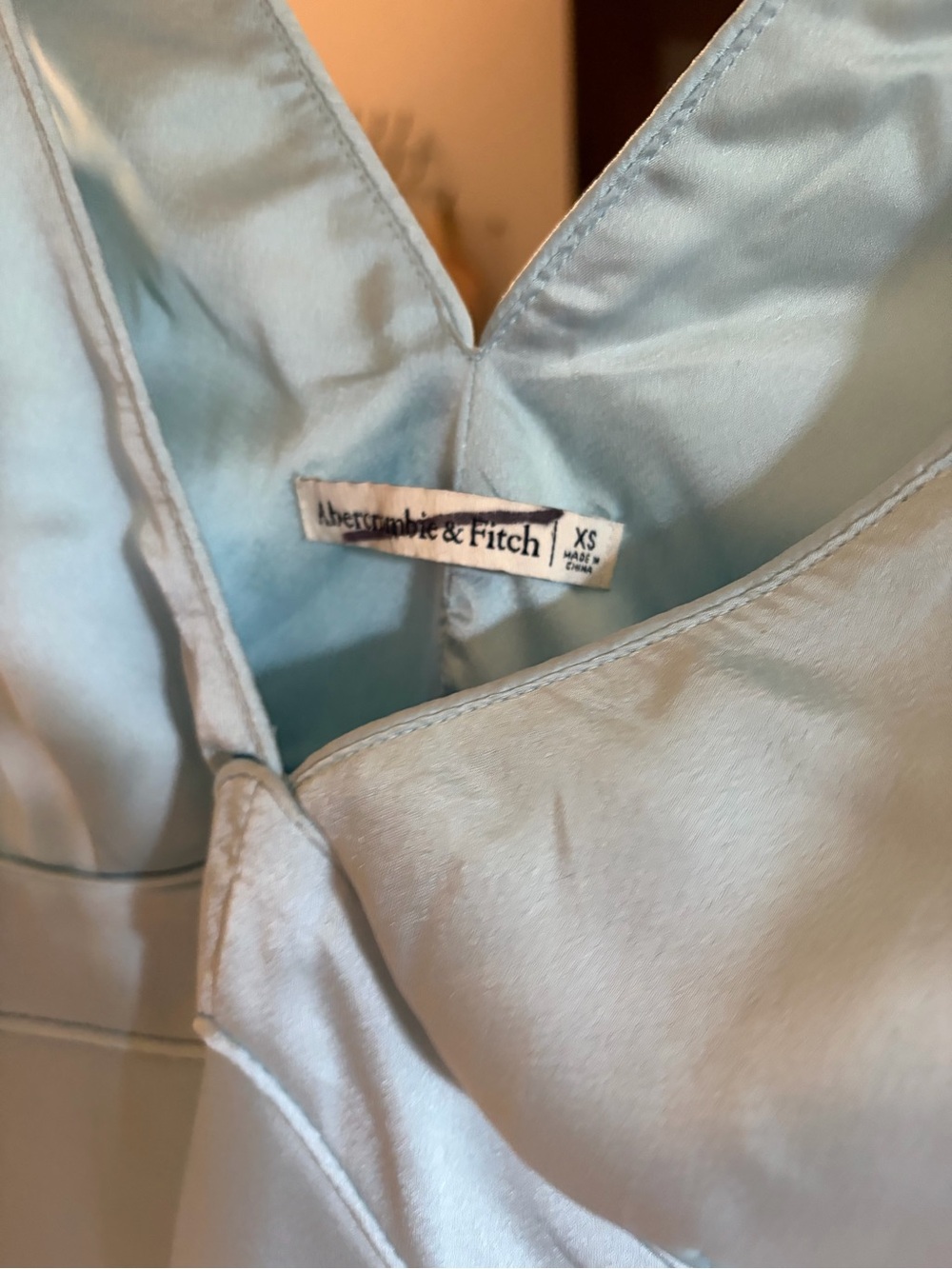 Abercrombie & Fitch Light Blue Satin Slip Dress - Picture 3 of 3